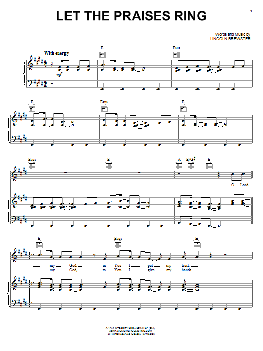 Download Lincoln Brewster Let The Praises Ring Sheet Music and learn how to play Easy Guitar PDF digital score in minutes