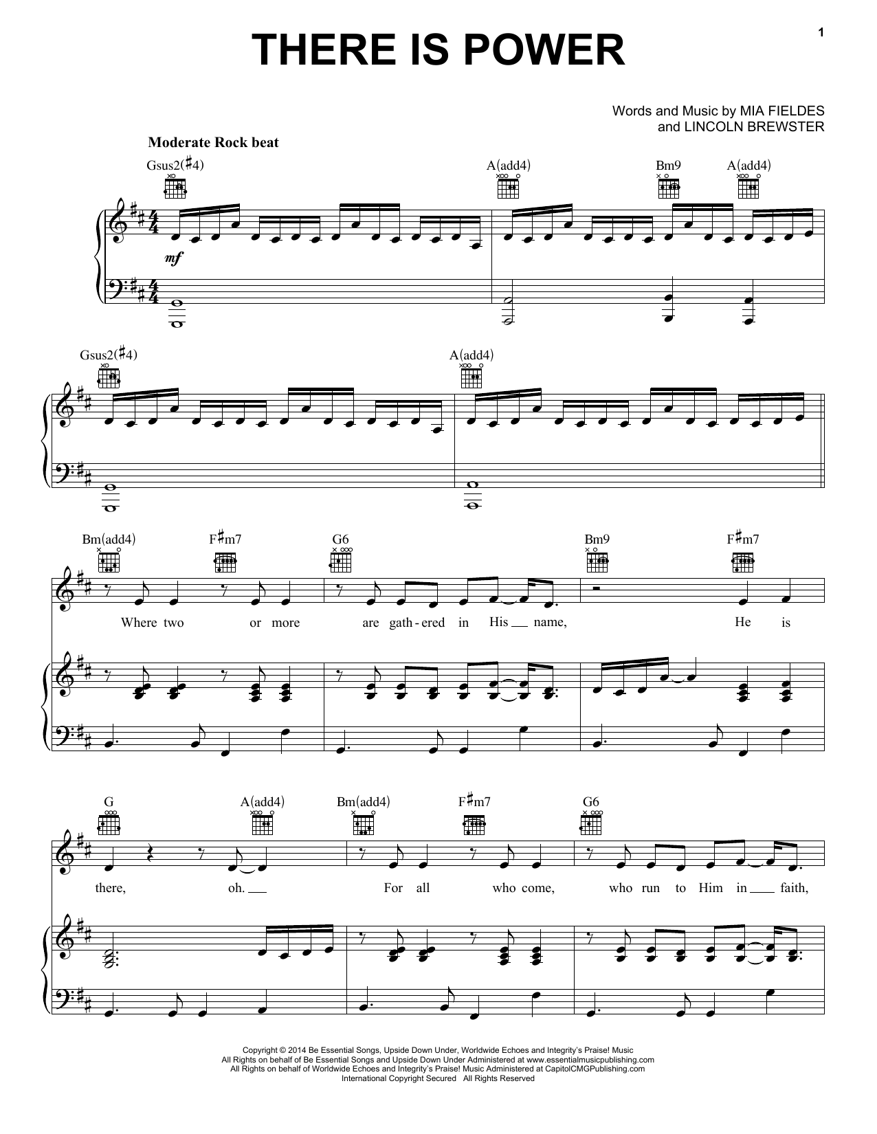 Download Lincoln Brewster There Is Power Sheet Music and learn how to play Piano, Vocal & Guitar (Right-Hand Melody) PDF digital score in minutes