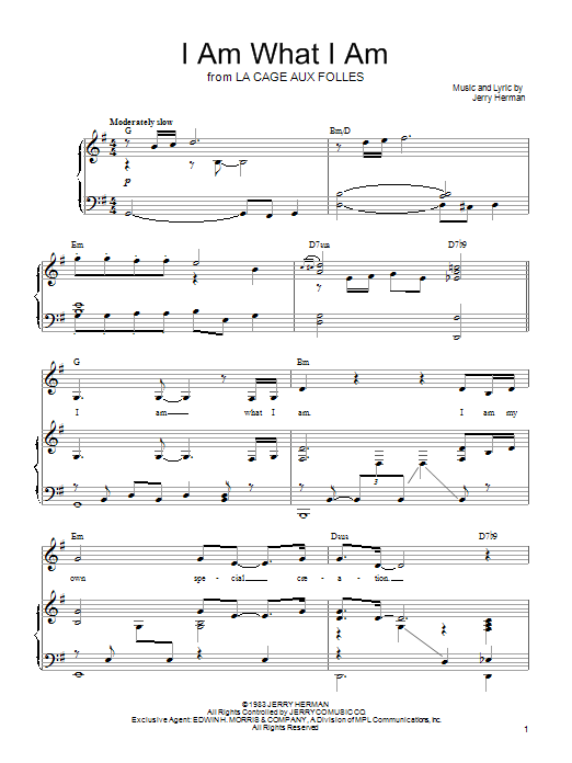 Download Linda Eder I Am What I Am Sheet Music and learn how to play Piano, Vocal & Guitar (Right-Hand Melody) PDF digital score in minutes