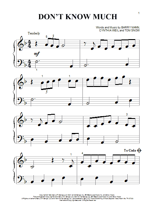 Download Linda Ronstadt & Aaron Neville Don't Know Much Sheet Music and learn how to play Guitar Tab PDF digital score in minutes