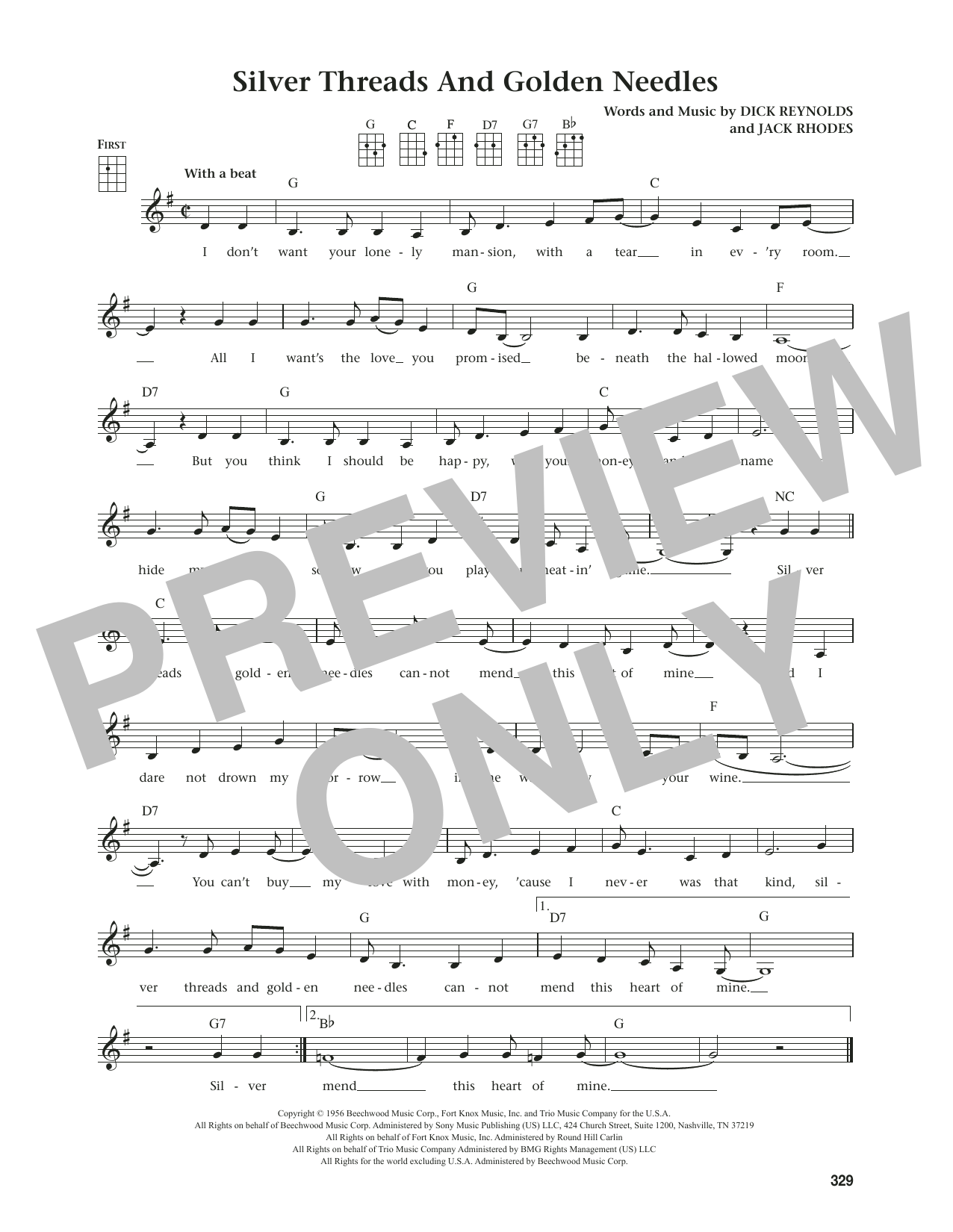 Download Linda Ronstadt Silver Threads And Golden Needles (from The Daily Ukulele) (arr. Jim Beloff) Sheet Music and learn how to play Ukulele PDF digital score in minutes