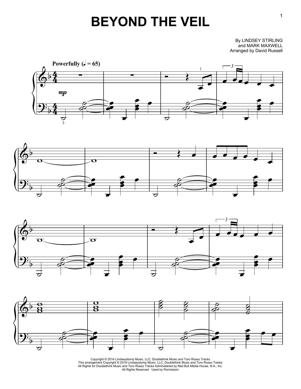 Download Lindsey Stirling Beyond The Veil Sheet Music and learn how to play Piano Solo PDF digital score in minutes