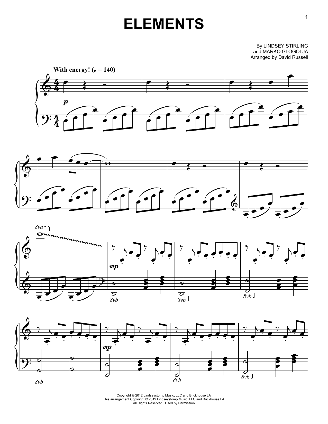 Download Lindsey Stirling Elements Sheet Music and learn how to play Easy Piano PDF digital score in minutes