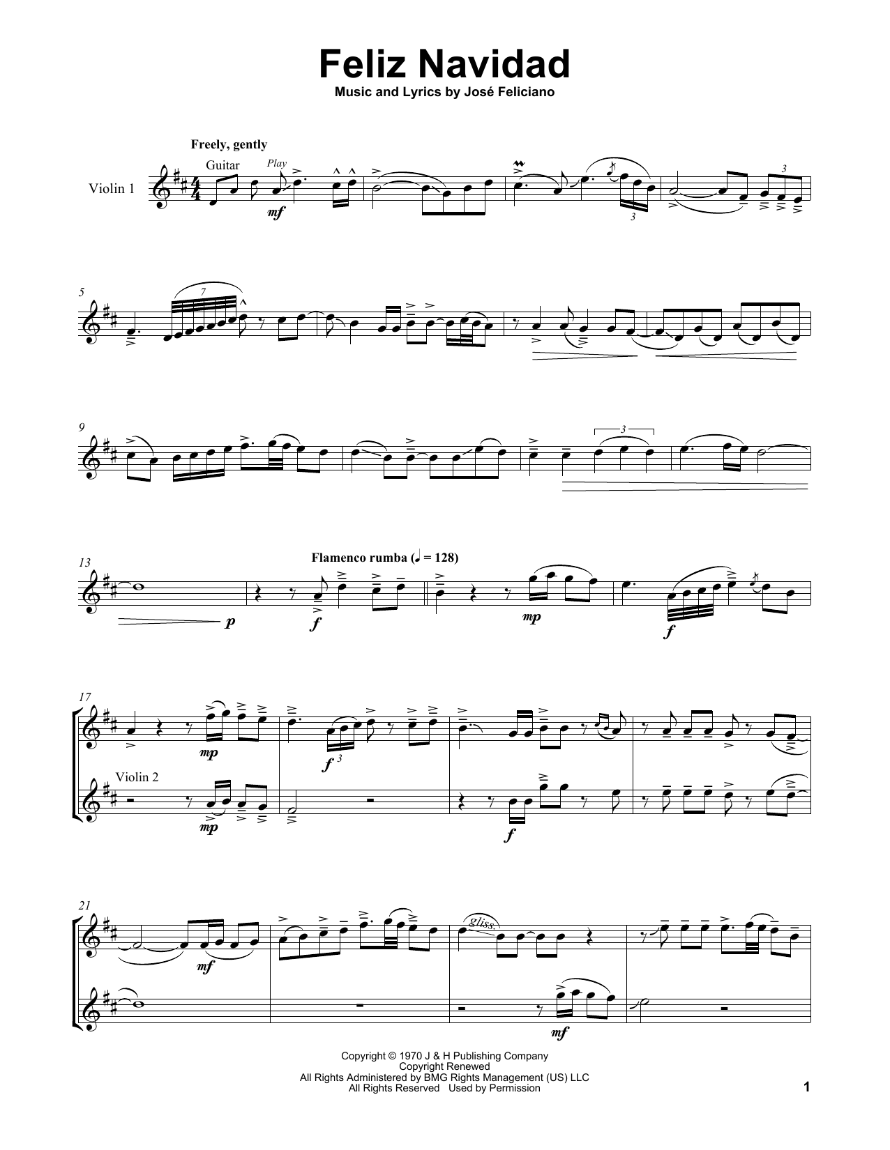 Download Lindsey Stirling Feliz Navidad Sheet Music and learn how to play Violin Duet PDF digital score in minutes