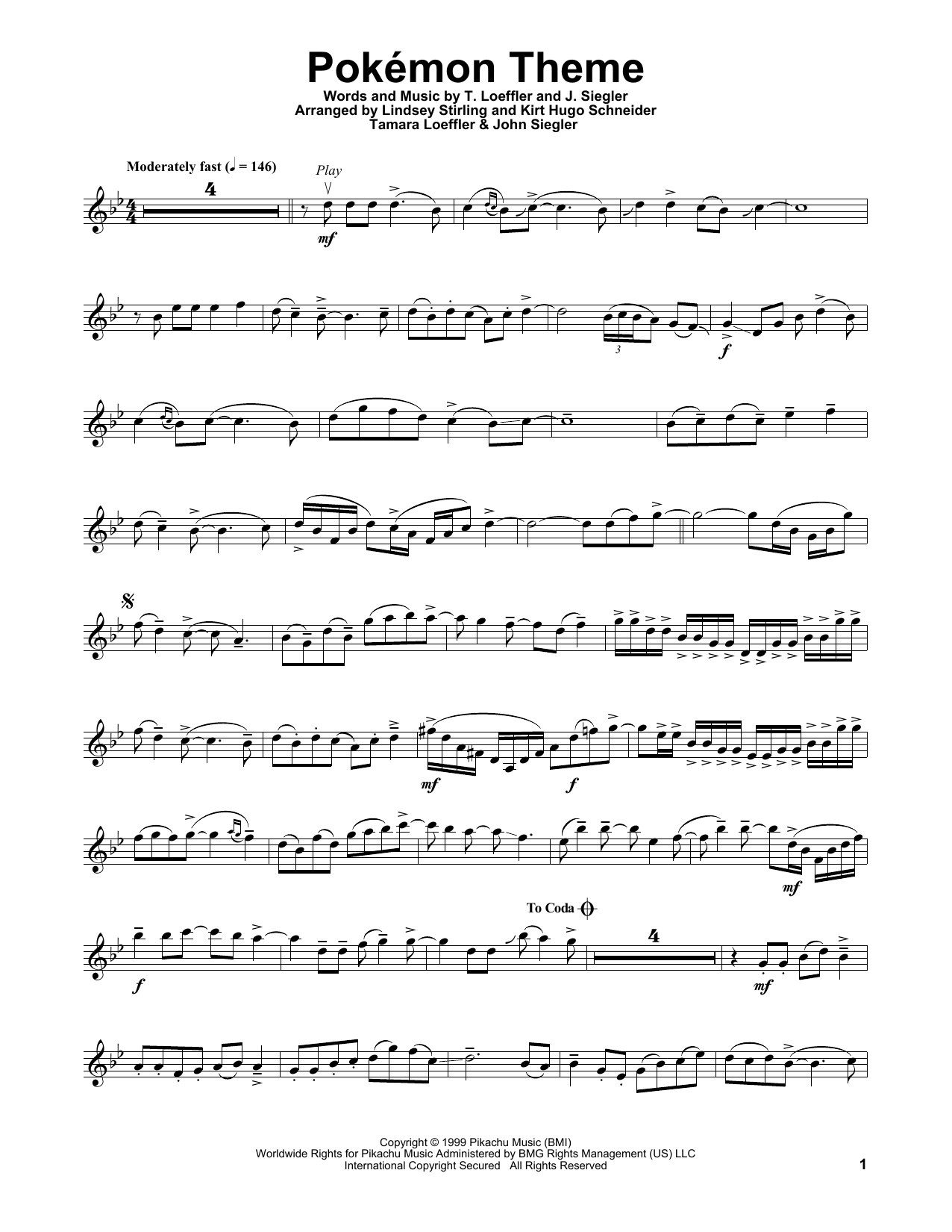 Download Lindsey Stirling Pokemon Theme Sheet Music and learn how to play Violin PDF digital score in minutes