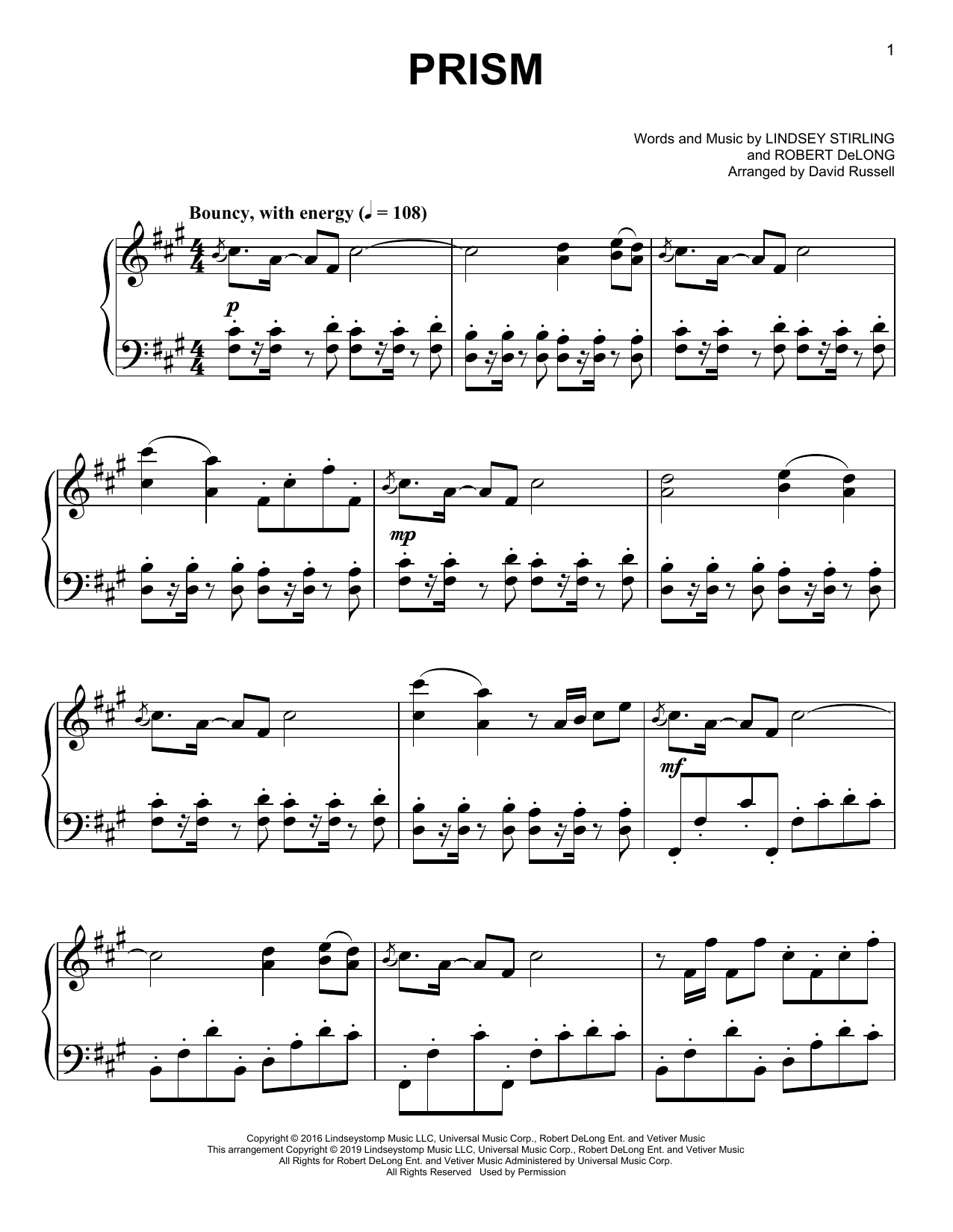 Download Lindsey Stirling Prism Sheet Music and learn how to play Easy Piano PDF digital score in minutes