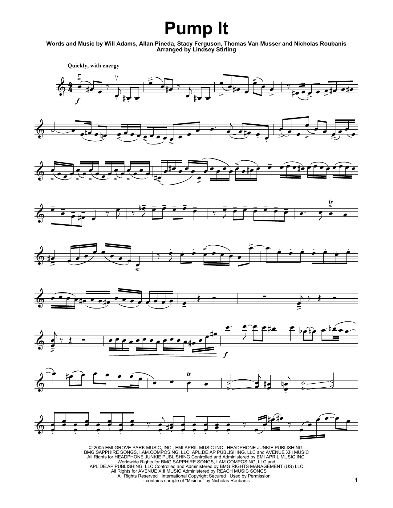 Download Lindsey Stirling Pump It Sheet Music and learn how to play Violin PDF digital score in minutes
