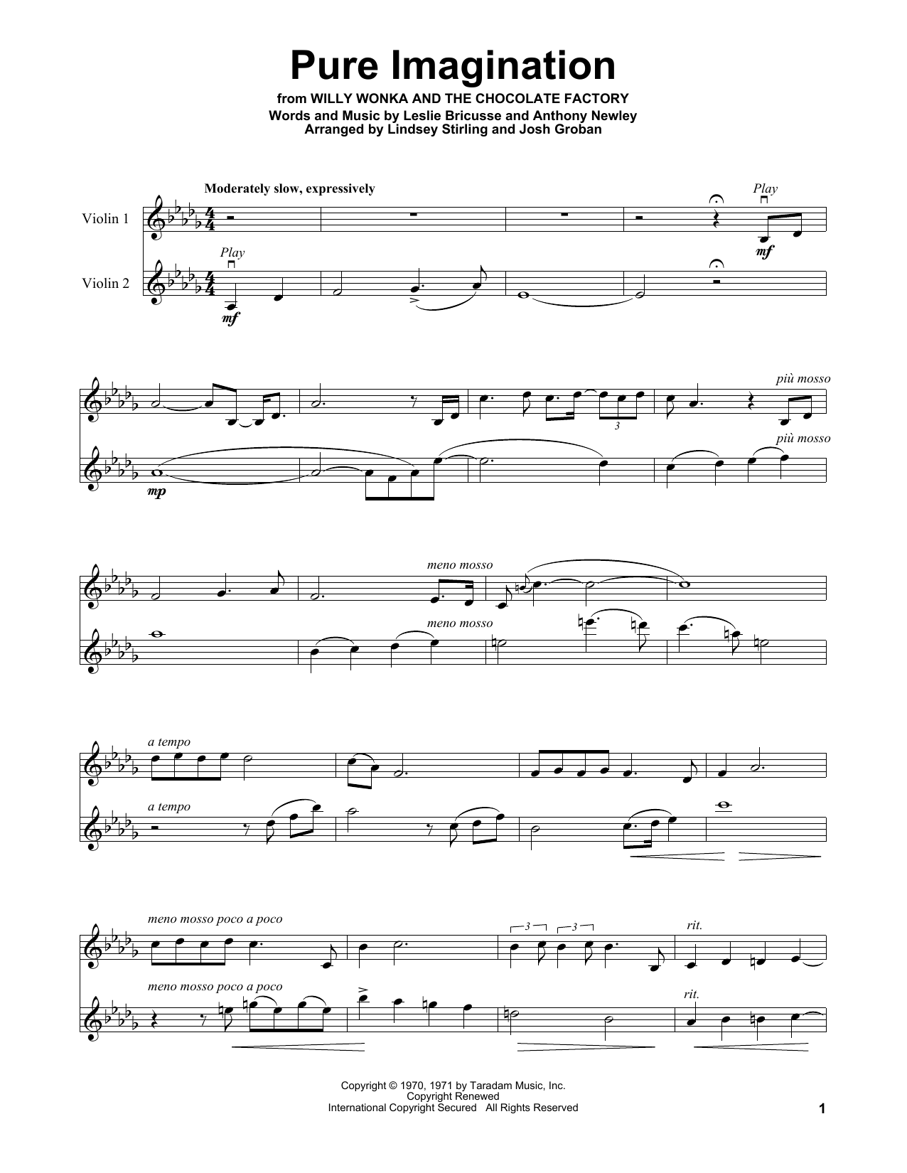 Download Lindsey Stirling Pure Imagination Sheet Music and learn how to play Violin PDF digital score in minutes