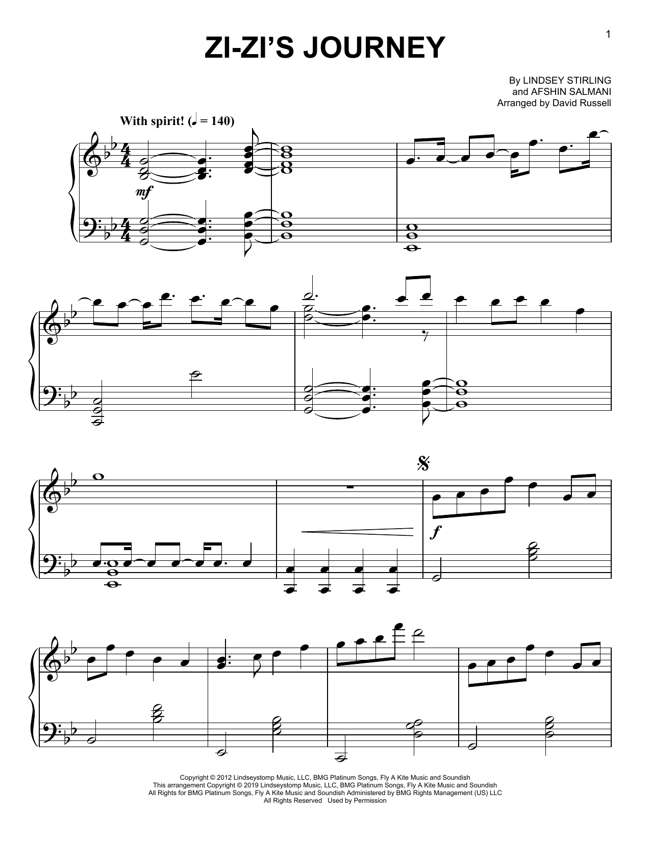 Download Lindsey Stirling Zi-Zi's Journey Sheet Music and learn how to play Easy Piano PDF digital score in minutes
