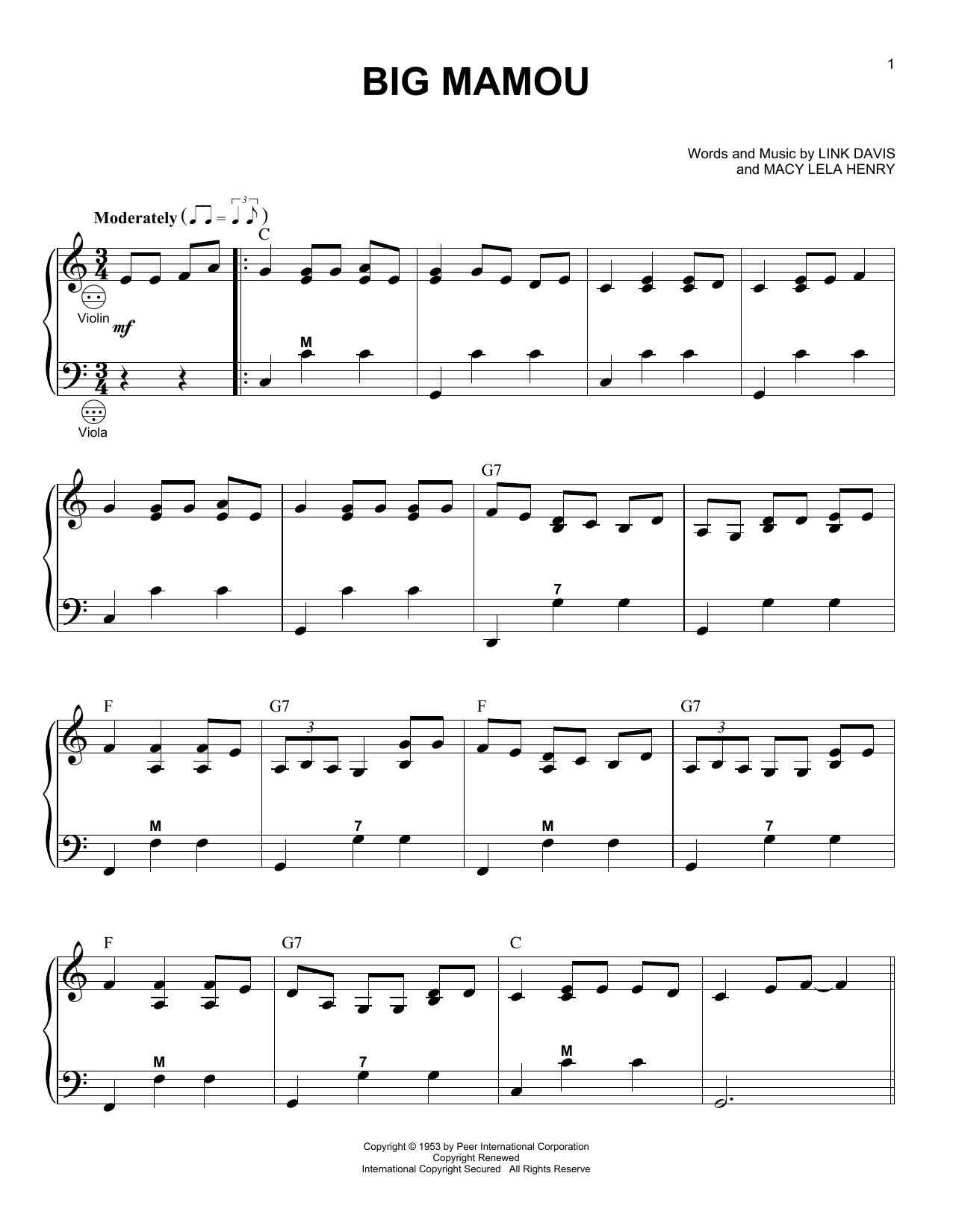 Download Link Davis Big Mamou Sheet Music and learn how to play Accordion PDF digital score in minutes