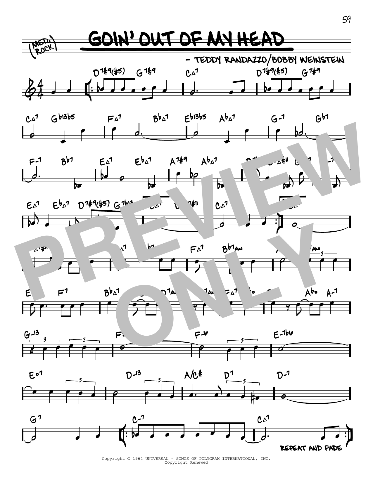 Download Little Anthony & The Imperials Goin' Out Of My Head (arr. David Hazeltine) Sheet Music and learn how to play Real Book – Enhanced Chords PDF digital score in minutes