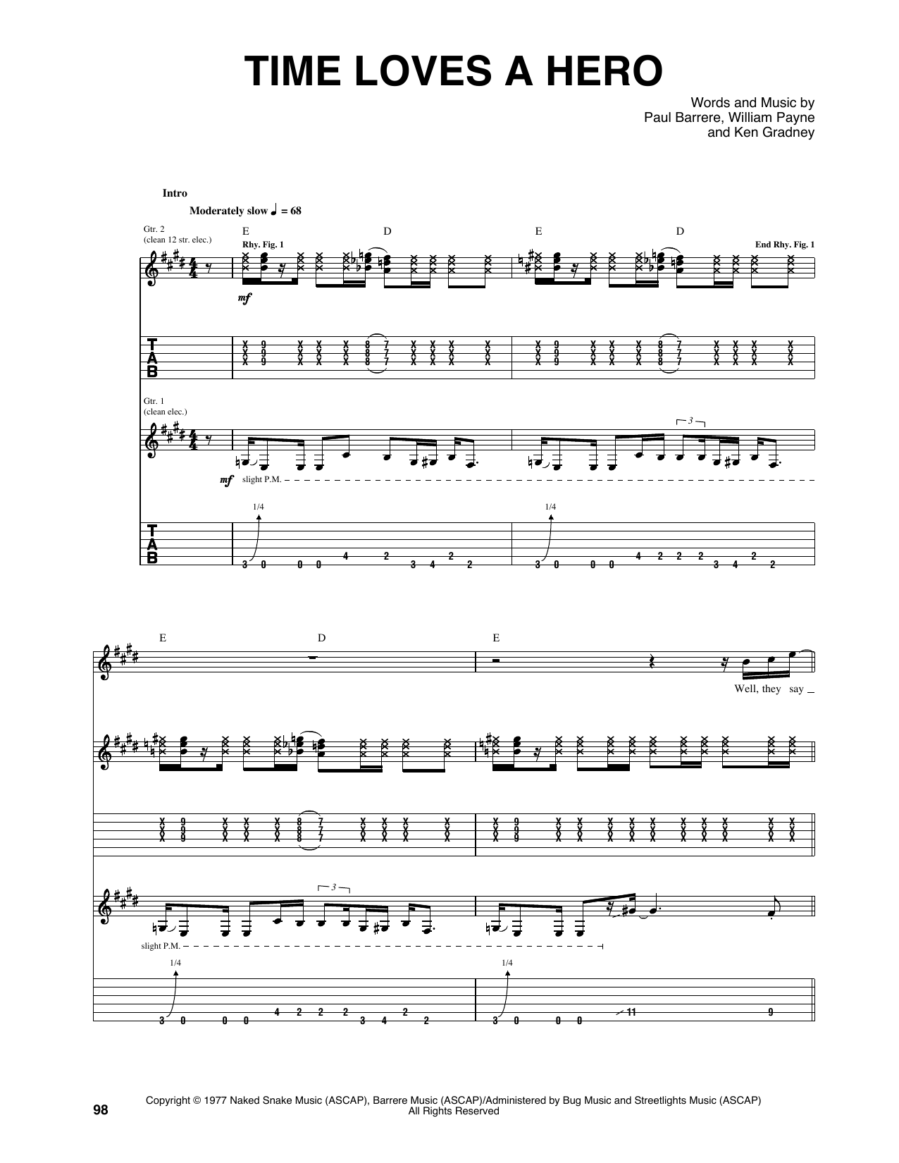 Download Little Feat Time Loves A Hero Sheet Music and learn how to play Guitar Tab PDF digital score in minutes