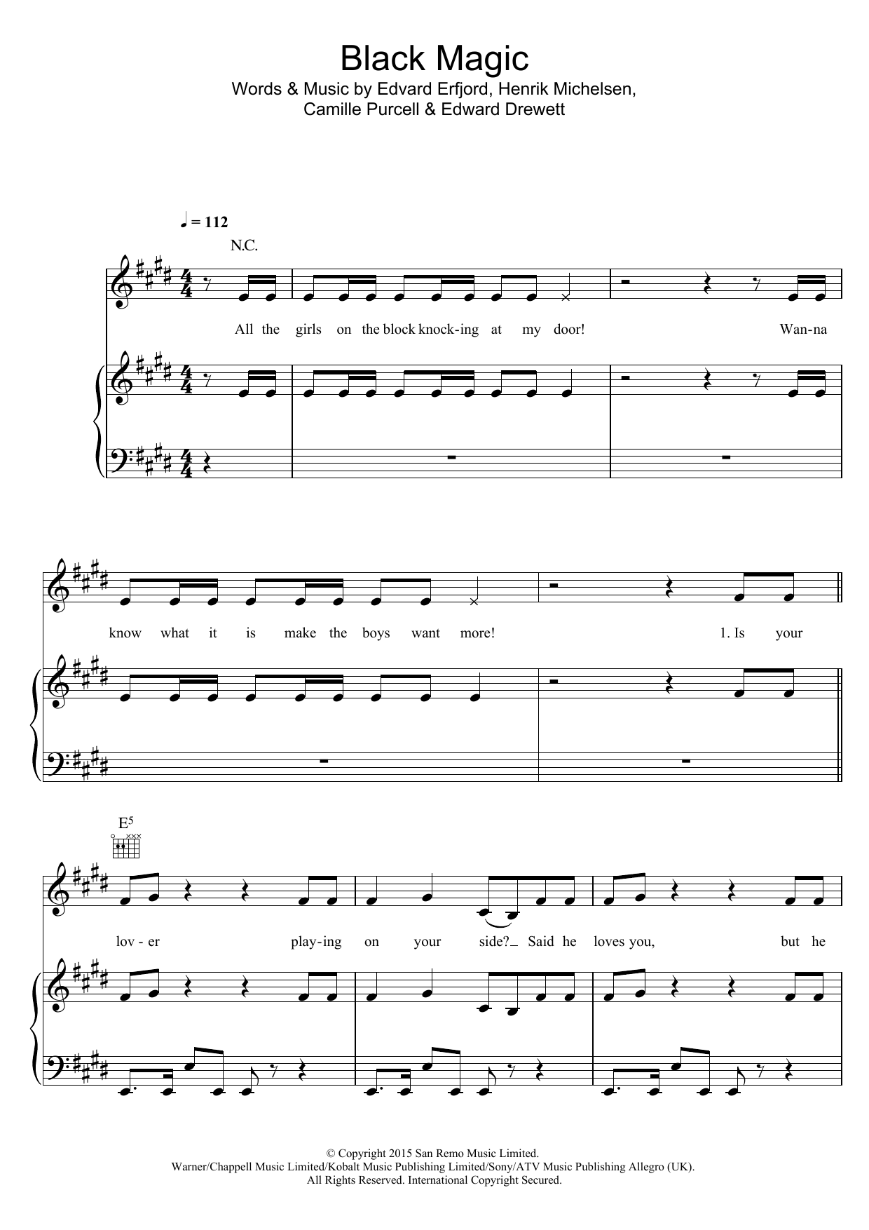 Download Little Mix Black Magic Sheet Music and learn how to play Piano, Vocal & Guitar PDF digital score in minutes