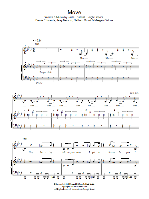 Download Little Mix Move Sheet Music and learn how to play Piano, Vocal & Guitar (Right-Hand Melody) PDF digital score in minutes
