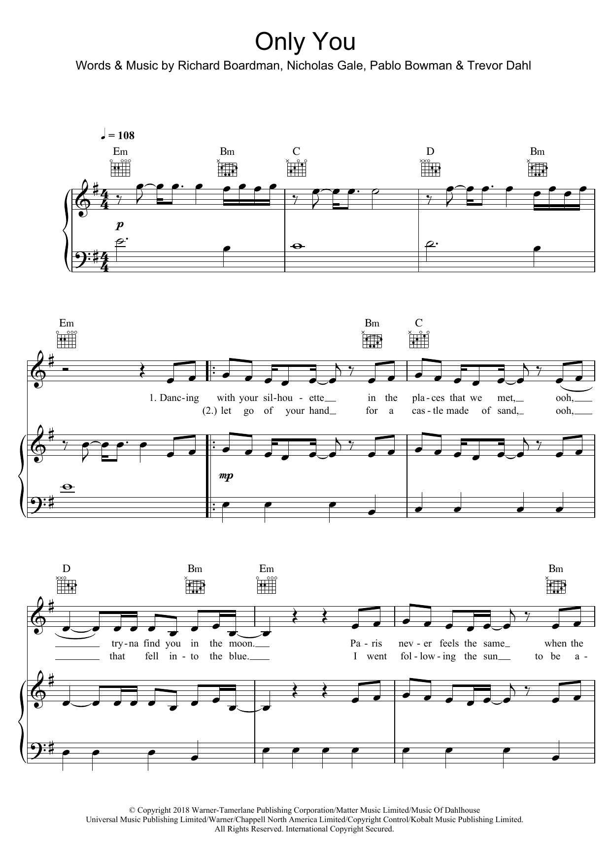 Download Little Mix Only You Sheet Music and learn how to play Piano, Vocal & Guitar PDF digital score in minutes