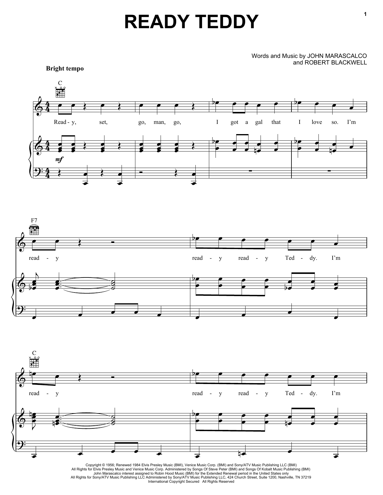 Download Elvis Presley Sheet Music and learn how to play Piano, Vocal & Guitar (Right-Hand Melody) PDF score in minutes
