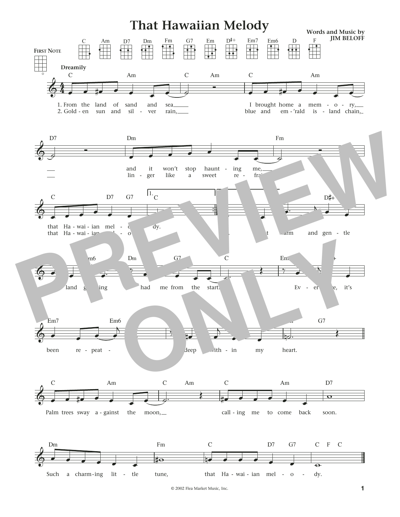 Download Liz and Jim Beloff That Hawaiian Melody (from The Daily Ukulele) Sheet Music and learn how to play Ukulele PDF digital score in minutes