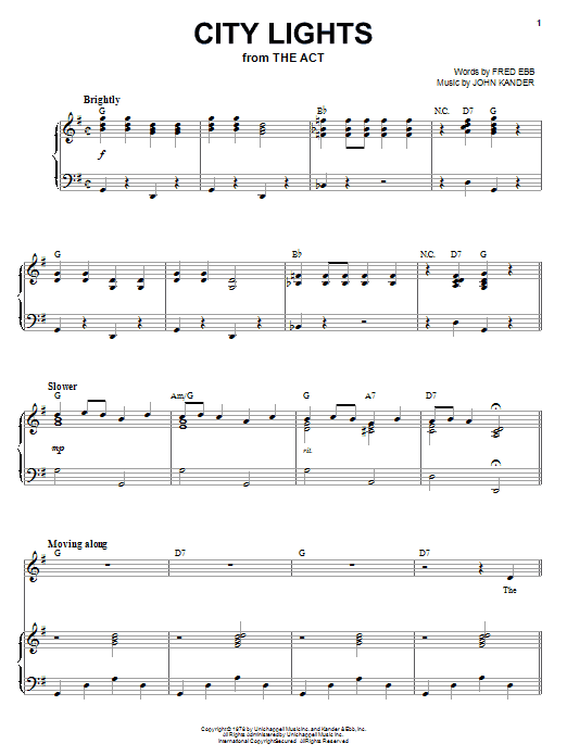 Download Liza Minnelli City Lights Sheet Music and learn how to play Piano & Vocal PDF digital score in minutes