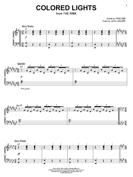 Download Liza Minnelli Colored Lights Sheet Music and learn how to play Piano & Vocal PDF digital score in minutes