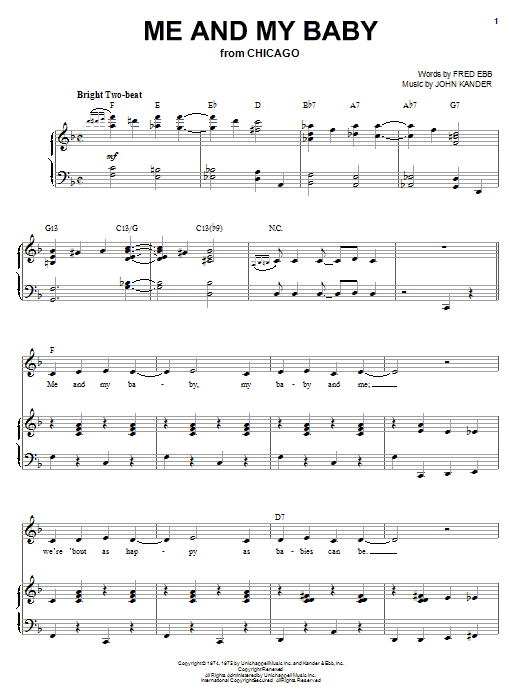 Download Liza Minnelli Me And My Baby Sheet Music and learn how to play Piano & Vocal PDF digital score in minutes