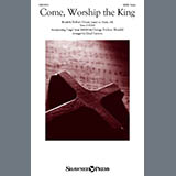 Download or print Lloyd Larson Come, Worship The King Sheet Music Printable PDF -page score for Sacred / arranged SATB Choir SKU: 1756546.