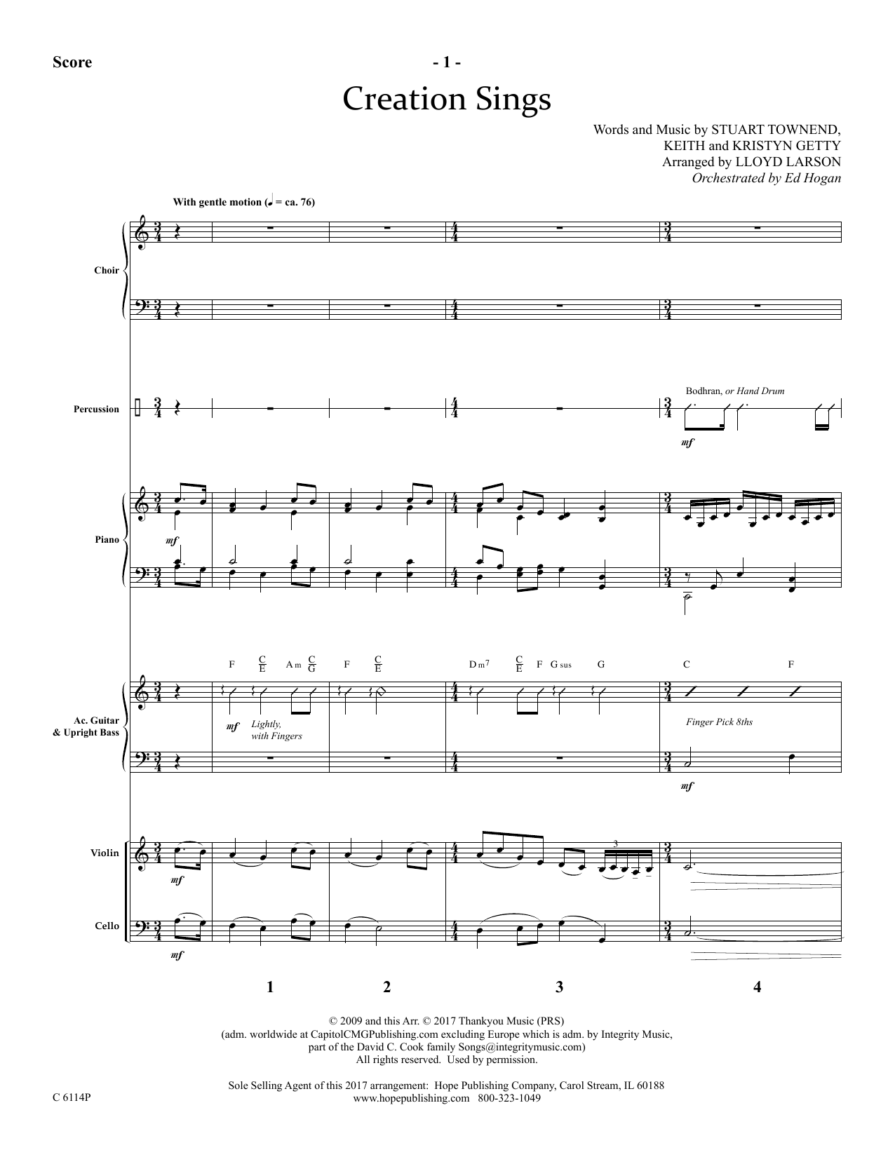 Download Lloyd Larson Creation Sings - Full Score Sheet Music and learn how to play Choir Instrumental Pak PDF digital score in minutes