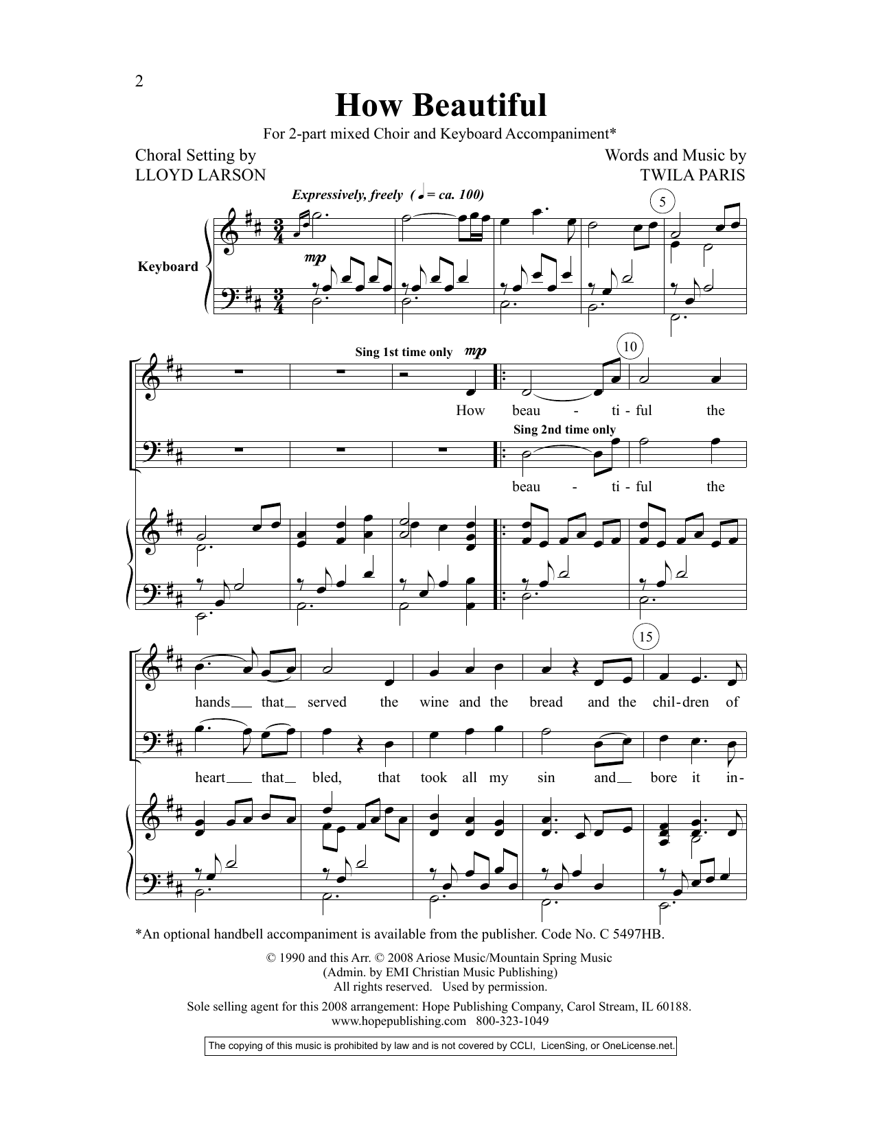 Download Lloyd Larson How Beautiful Sheet Music and learn how to play SATB Choir PDF digital score in minutes