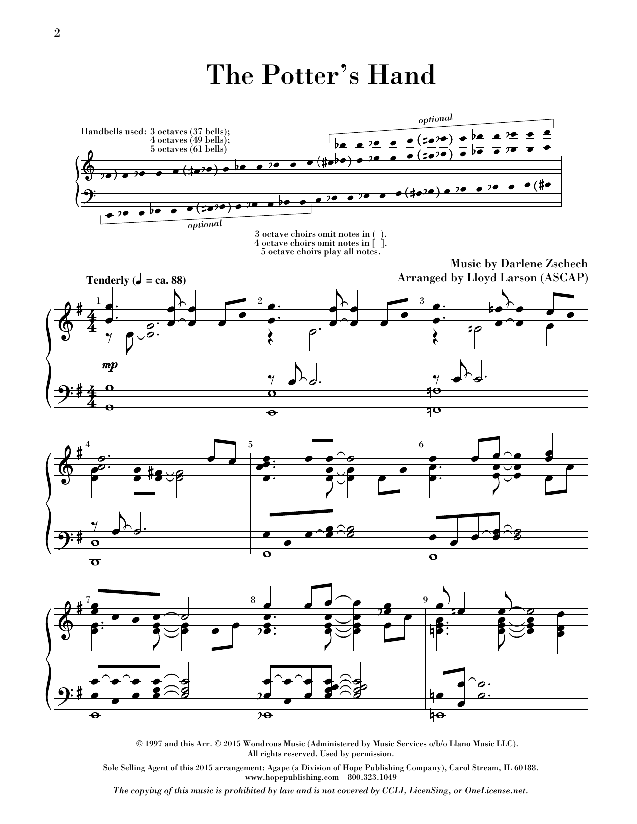 Download Lloyd Larson The Potter's Hand - Handbells Sheet Music and learn how to play Choir Instrumental Pak PDF digital score in minutes
