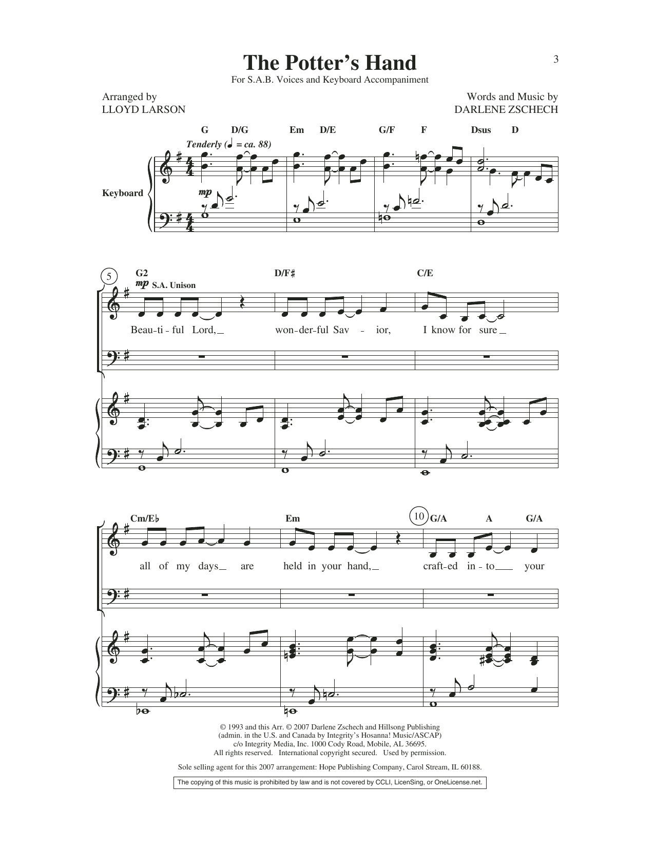 Download Lloyd Larson The Potter's Hand Sheet Music and learn how to play 2-Part Choir PDF digital score in minutes