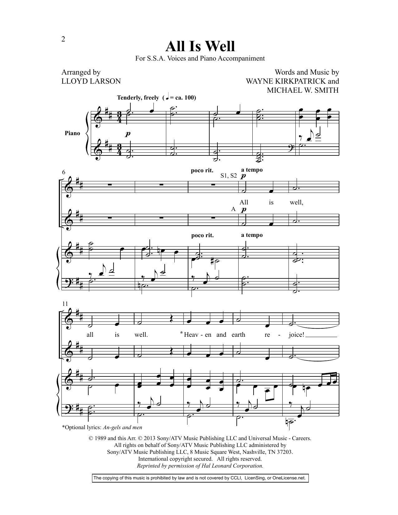 Download Lloyd Larson Women In Song IV Sheet Music and learn how to play SSA Choir PDF digital score in minutes