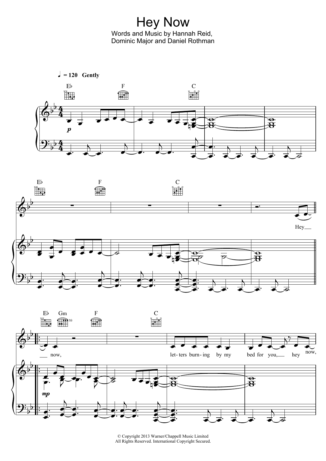 Download London Grammar Hey Now Sheet Music and learn how to play Piano, Vocal & Guitar PDF digital score in minutes