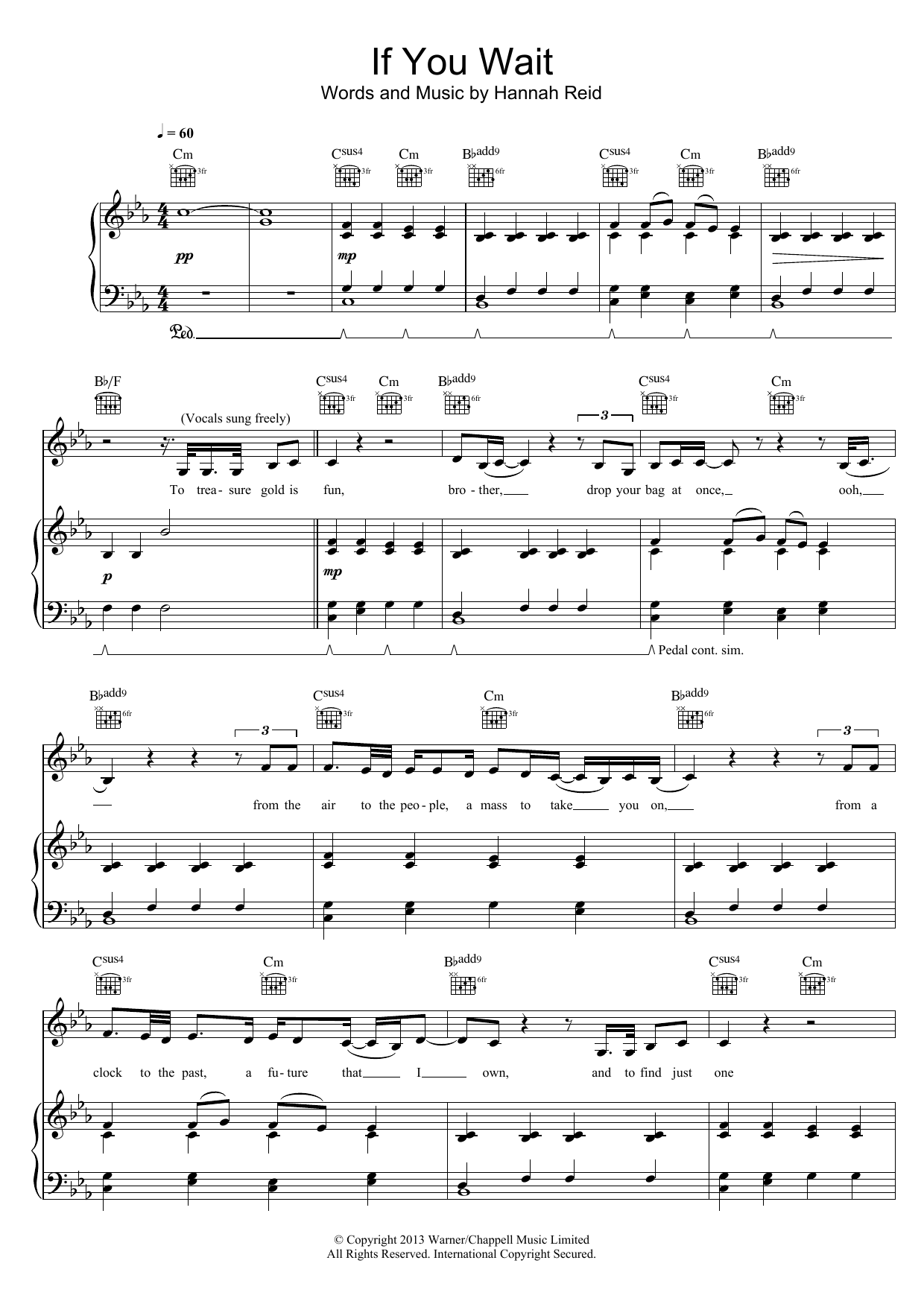 Download London Grammar If You Wait Sheet Music and learn how to play Piano, Vocal & Guitar PDF digital score in minutes