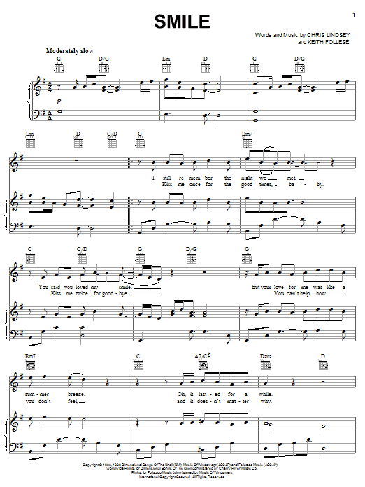 Download Lonestar Smile Sheet Music and learn how to play Lyrics & Chords PDF digital score in minutes