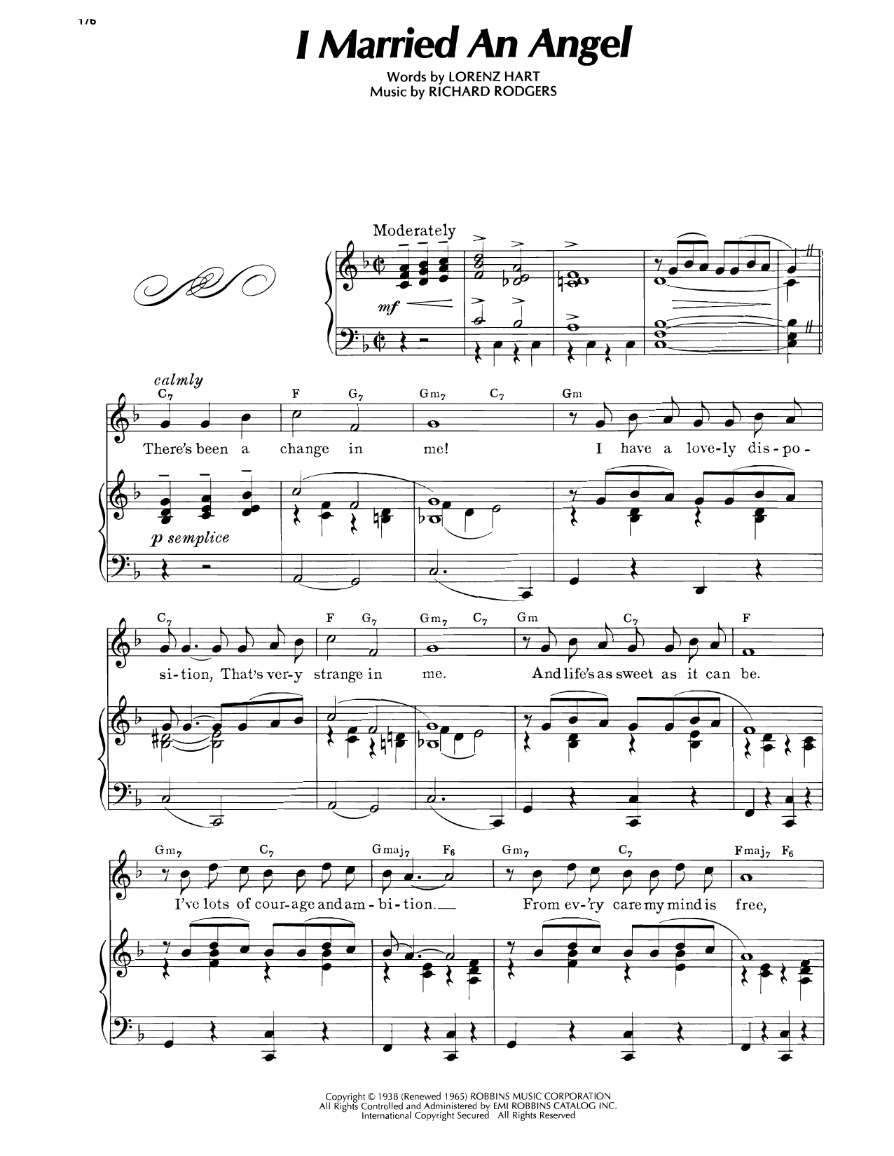 Download Lorenz Hart I Married An Angel Sheet Music and learn how to play Piano, Vocal & Guitar Chords (Right-Hand Melody) PDF digital score in minutes