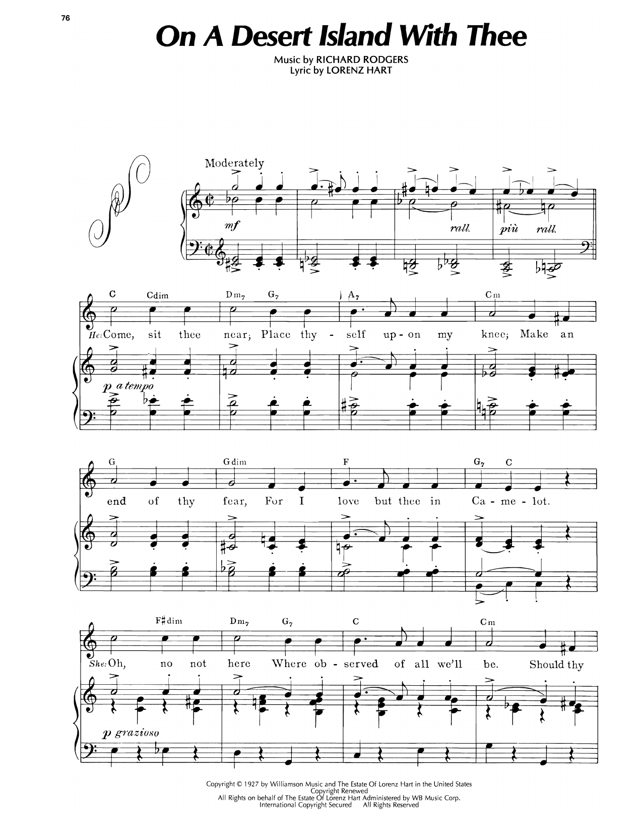 Download Lorenz Hart On A Desert Island With Thee (from A Connecticut Yankee) Sheet Music and learn how to play Piano, Vocal & Guitar Chords (Right-Hand Melody) PDF digital score in minutes