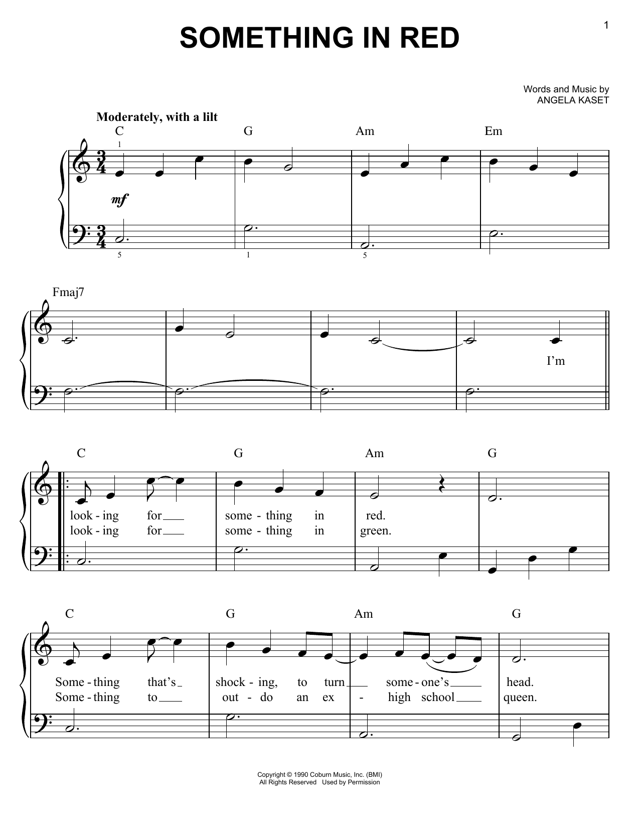 Download Lorrie Morgan Something In Red Sheet Music and learn how to play Easy Guitar Tab PDF digital score in minutes
