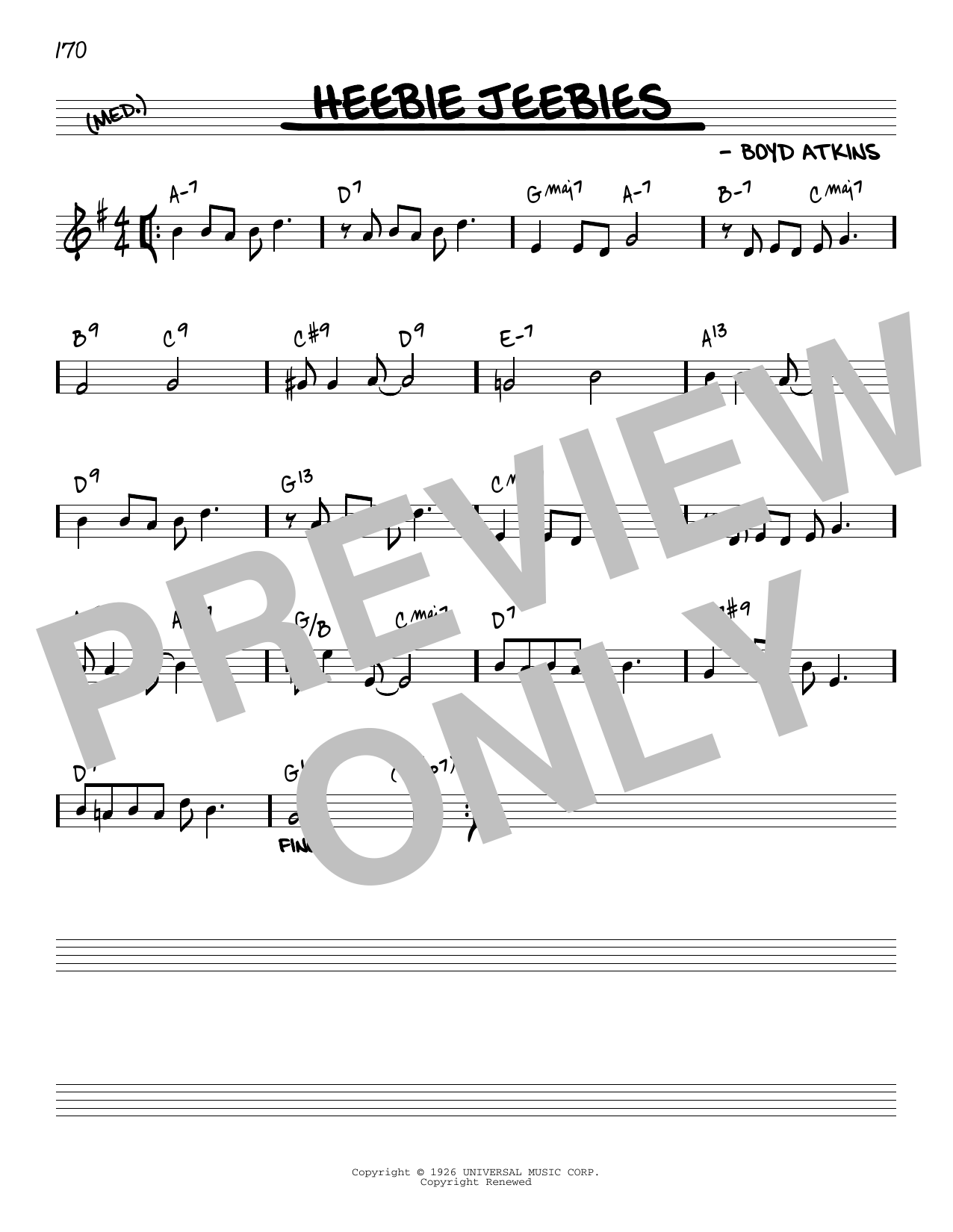 Download Louis Armstrong Heebie Jeebies [Reharmonized version] (arr. Jack Grassel) Sheet Music and learn how to play Real Book – Melody & Chords PDF digital score in minutes