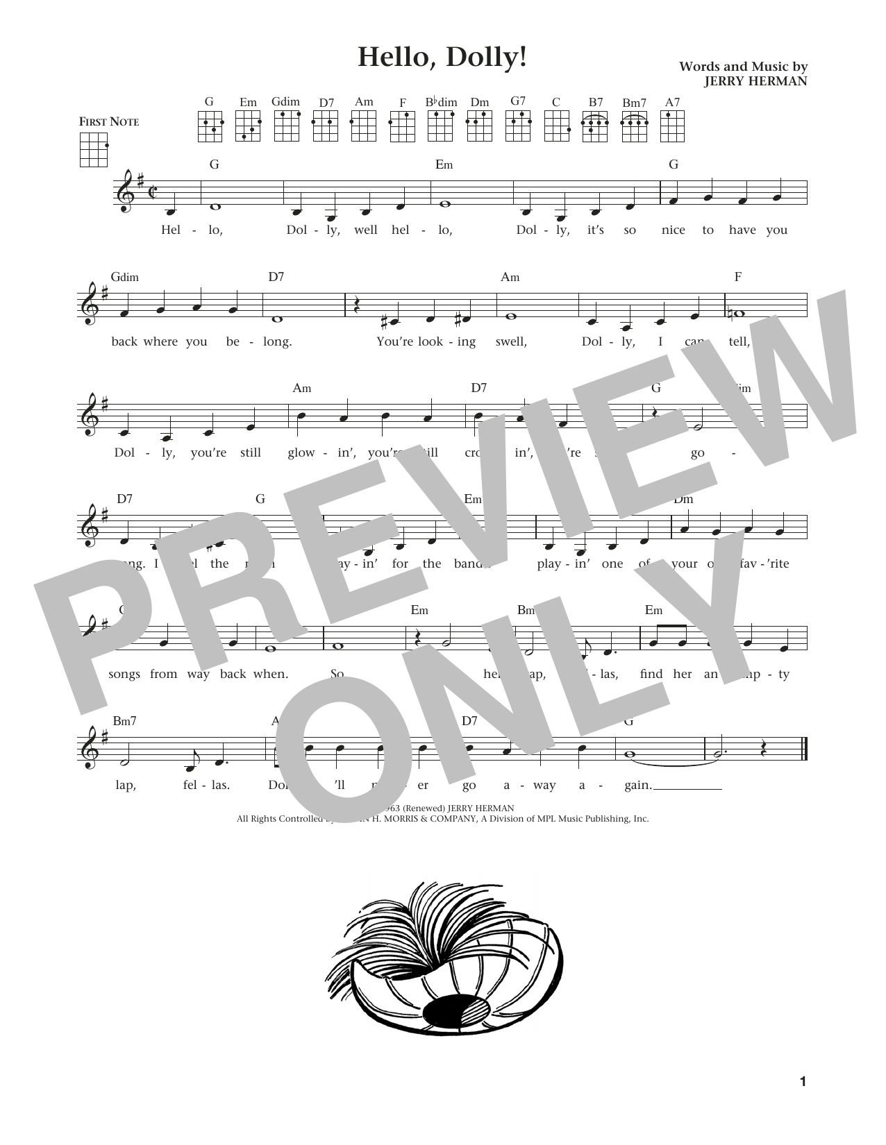 Download Louis Armstrong Hello, Dolly! Sheet Music and learn how to play Ukulele PDF digital score in minutes
