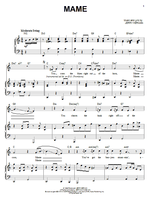 Download Louis Armstrong Mame Sheet Music and learn how to play Piano & Vocal PDF digital score in minutes