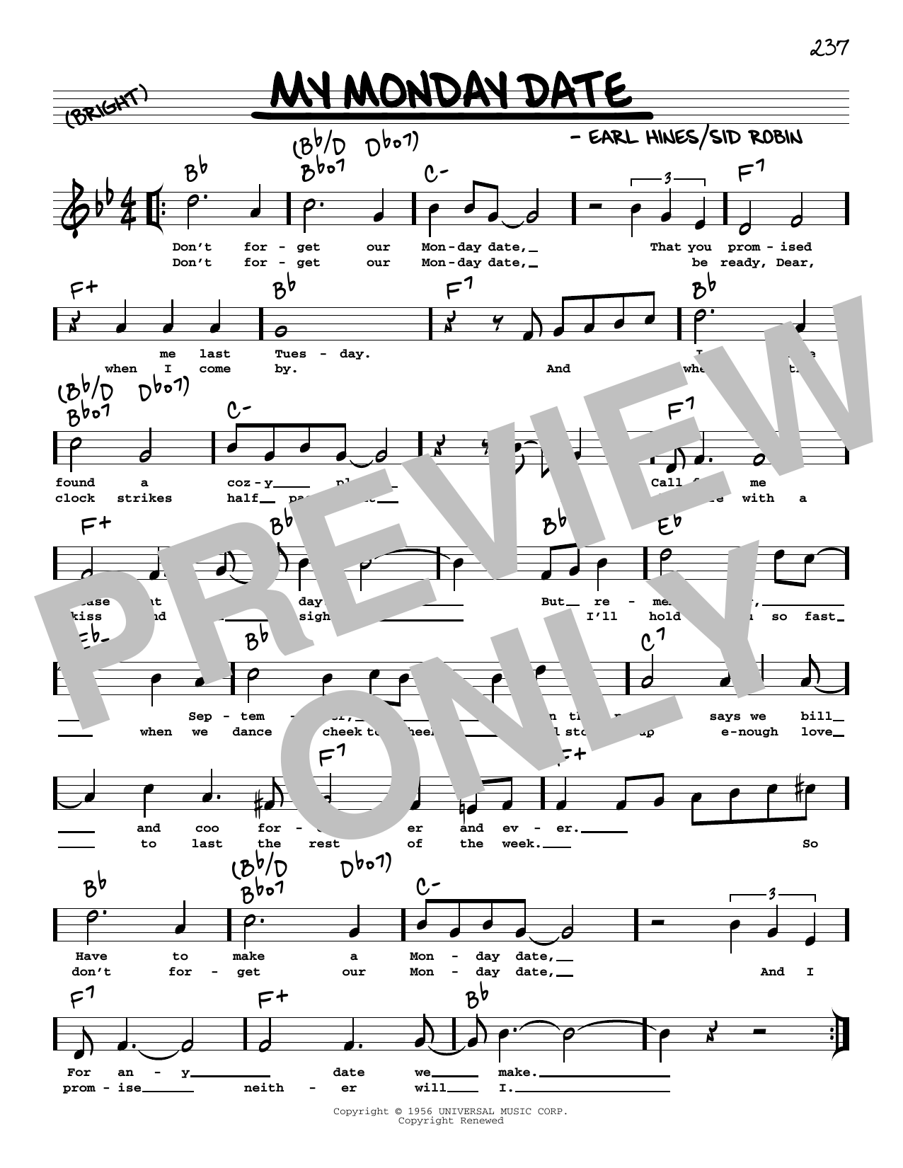 Download Louis Armstrong My Monday Date (arr. Robert Rawlins) Sheet Music and learn how to play Real Book – Melody, Lyrics & Chords PDF digital score in minutes