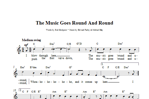 Download Louis Armstrong The Music Goes Round And Round Sheet Music and learn how to play Melody Line, Lyrics & Chords PDF digital score in minutes