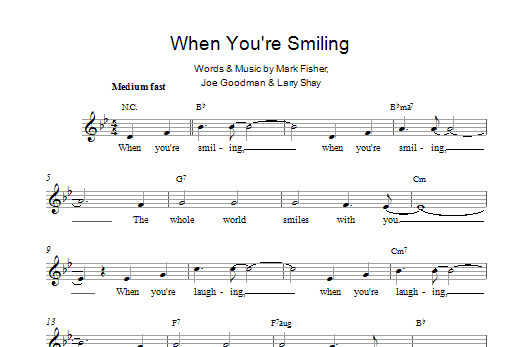 Download Louis Armstrong When You're Smiling (The Whole World Smiles With You) Sheet Music and learn how to play Real Book - Melody & Chords - C Instruments PDF digital score in minutes