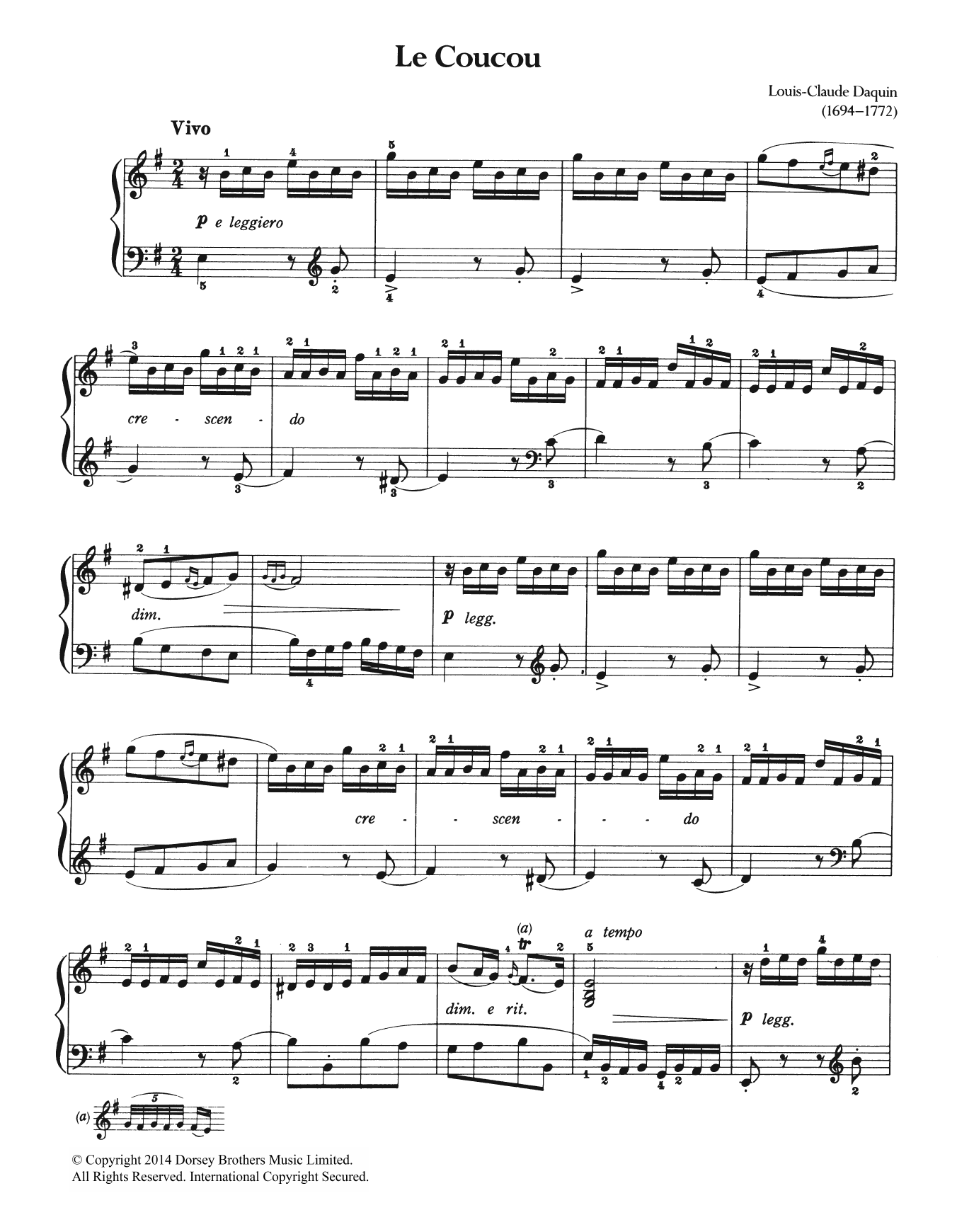Download Richard Walters Le Coucou Sheet Music and learn how to play Piano PDF digital score in minutes