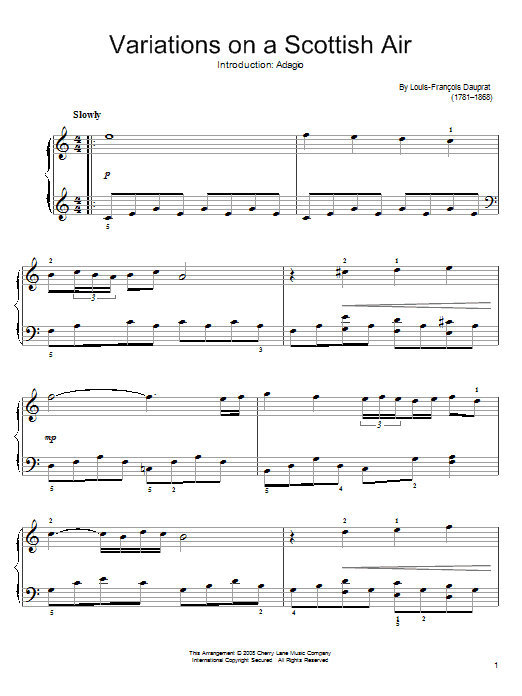 Download Louis-Francois Dauprat Adagio Sheet Music and learn how to play Easy Piano PDF digital score in minutes