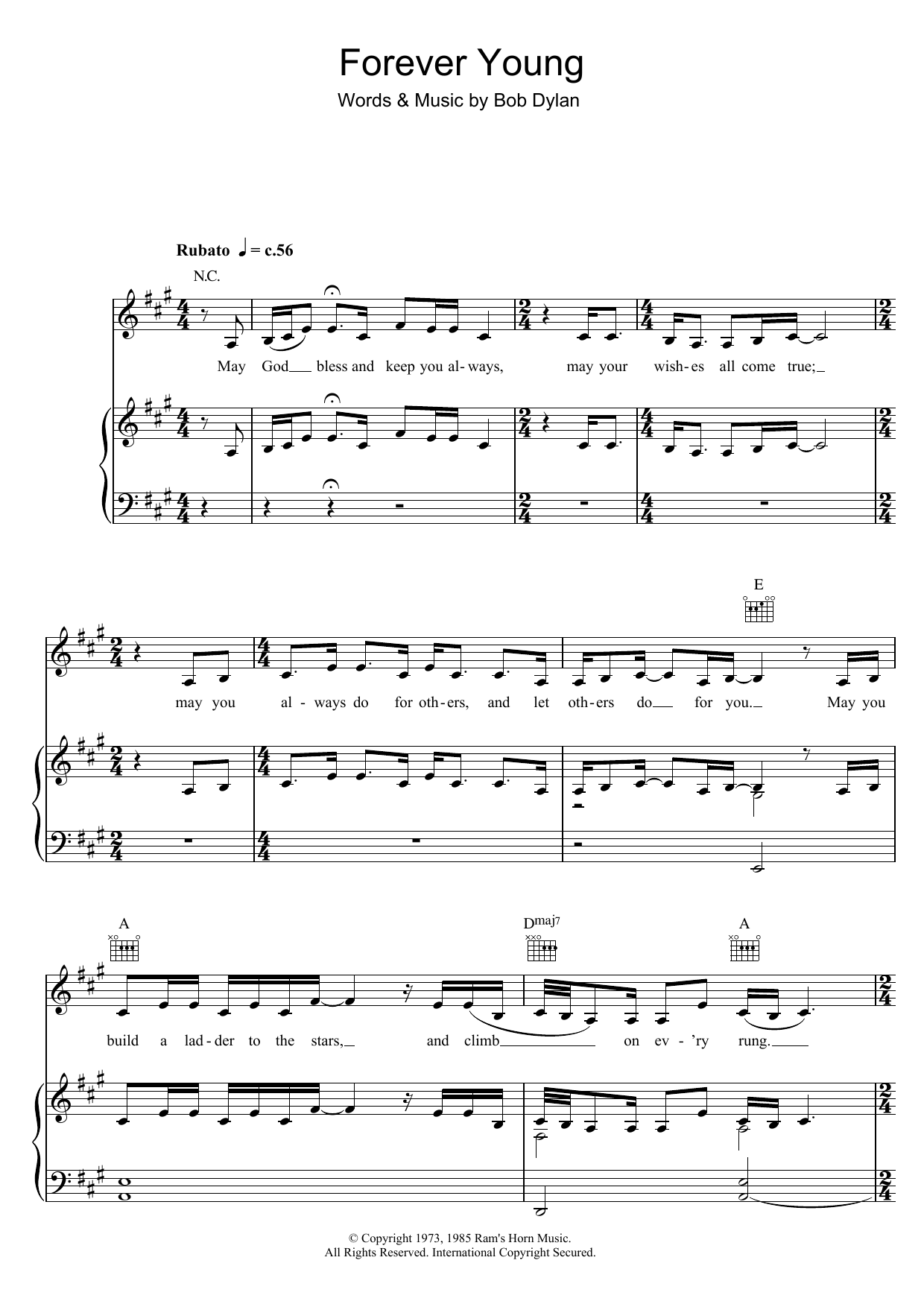 Download Louisa Johnson Forever Young Sheet Music and learn how to play Piano, Vocal & Guitar (Right-Hand Melody) PDF digital score in minutes