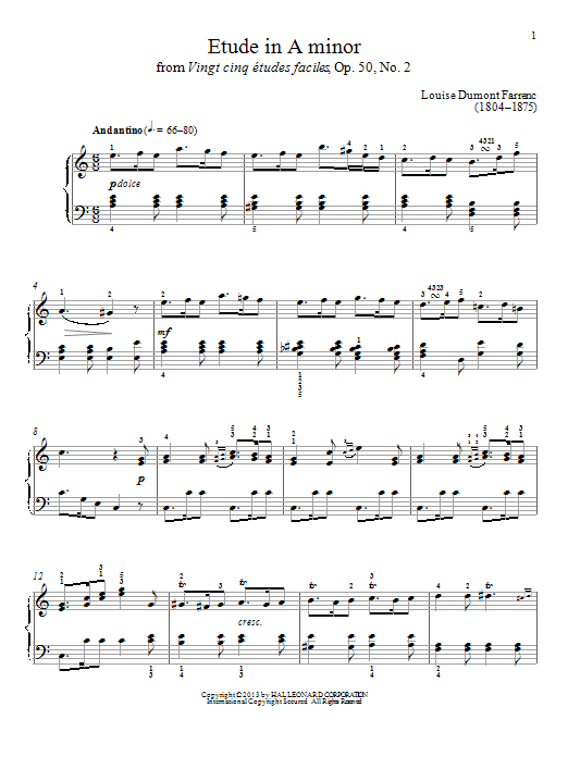 Download Gail Smith Etude In A Minor Sheet Music and learn how to play Piano PDF digital score in minutes