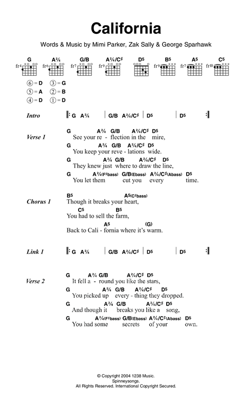 Download Low California Sheet Music and learn how to play Lyrics & Chords PDF digital score in minutes