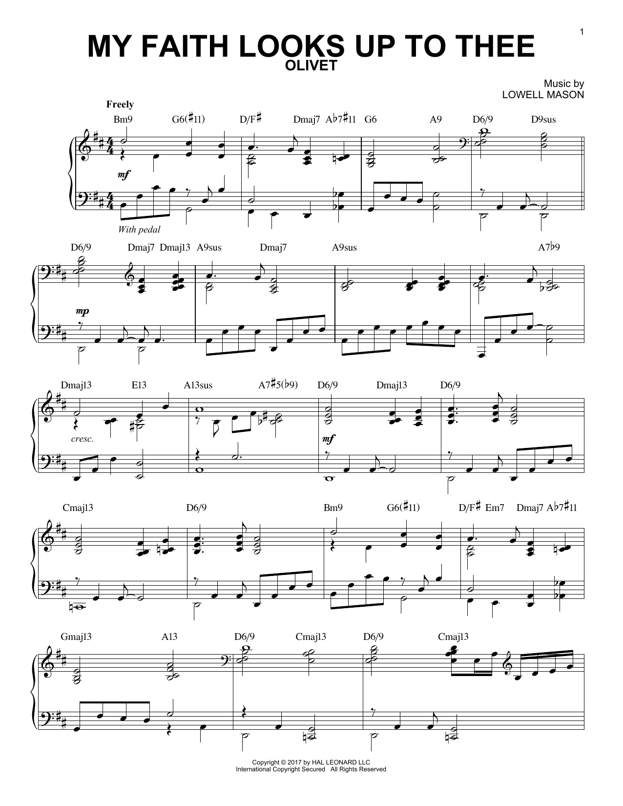 Download Lowell Mason My Faith Looks Up To Thee Sheet Music and learn how to play Piano PDF digital score in minutes