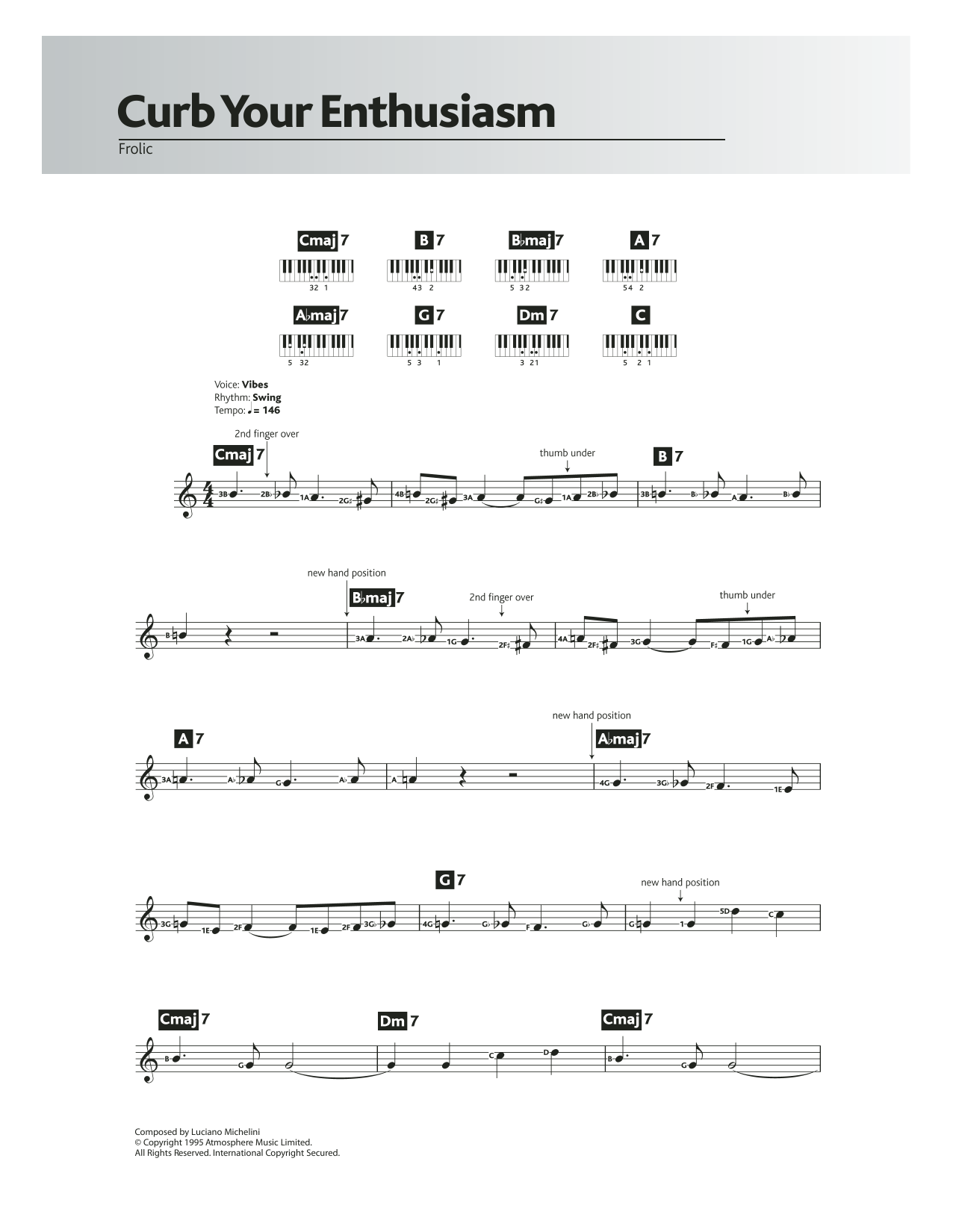 Download Luciano Michelini Frolic (theme from Curb Your Enthusiasm) Sheet Music and learn how to play Keyboard PDF digital score in minutes