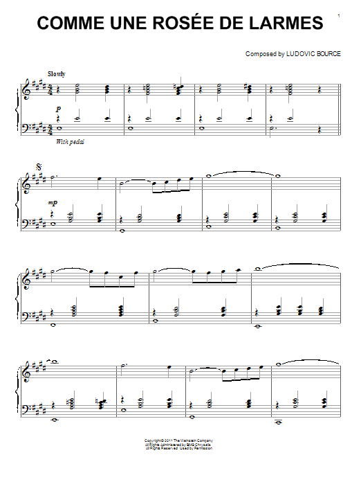 Download Ludovic Bource Comme Une Rosee De Larmes Sheet Music and learn how to play Piano PDF digital score in minutes